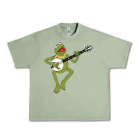 Oil Green Kermit playing the banjo Classic Urban Heavy Tee - DesignPulse