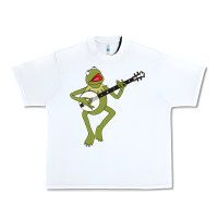 White Kermit playing the banjo Classic Urban Heavy Tee - DesignPulse