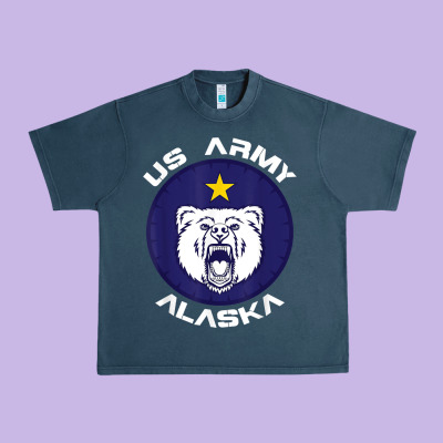 Us Army Alaska Polar Bear Patch T Shirt Urban Heavy Tee Designed By Designpulse