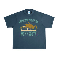 Midnight Navy retro boundary waters canoe minnesota Urban Heavy Tee - DesignPulse