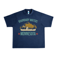 Navy retro boundary waters canoe minnesota Urban Heavy Tee - DesignPulse