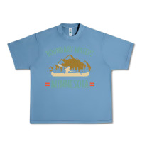 Pebble Blue retro boundary waters canoe minnesota Urban Heavy Tee - DesignPulse
