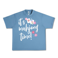 Pebble Blue womens mahjong gift for her mahjong player v neck t shirt Urban Heavy Tee - DesignPulse