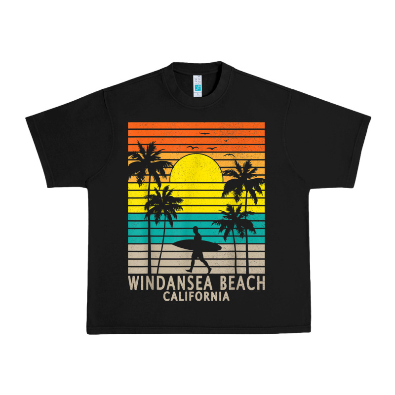 Windansea Beach California Ca Surfer Surfing Surf Palm Tree Urban Heavy Tee by DesignPulse | Teevron