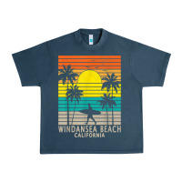 Midnight Navy windansea beach california ca surfer surfing surf palm tree Urban Heavy Tee - DesignPulse