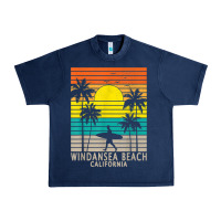 Navy windansea beach california ca surfer surfing surf palm tree Urban Heavy Tee - DesignPulse