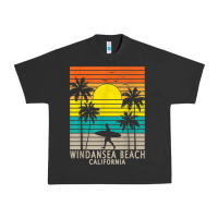 Pigment Black windansea beach california ca surfer surfing surf palm tree Urban Heavy Tee - DesignPulse