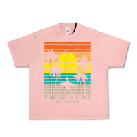 Salmon windansea beach california ca surfer surfing surf palm tree Urban Heavy Tee - DesignPulse