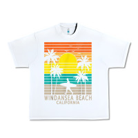 White windansea beach california ca surfer surfing surf palm tree Urban Heavy Tee - DesignPulse