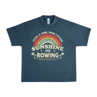 Midnight Navy Rowing  . Just A Girl Who Loves Sunshine And Rowing Urban Heavy Tee - DesignPulse