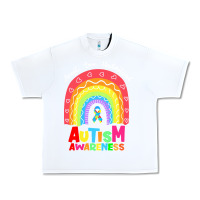 White autism awareness month t  shirt autism awareness rainbow accept unders Urban Heavy Tee - DesignPulse