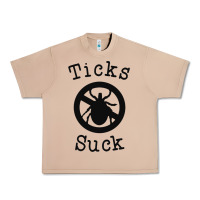 Ticks Suck Shirt Lyme Disease Gift Green Awareness Ribbon Urban Heavy Tee | Teevron