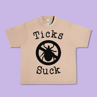 Ticks Suck Shirt Lyme Disease Gift Green Awareness Ribbon Urban Heavy Tee Designed By Designpulse