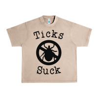 French Oak ticks suck shirt lyme disease gift green awareness ribbon Urban Heavy Tee - DesignPulse