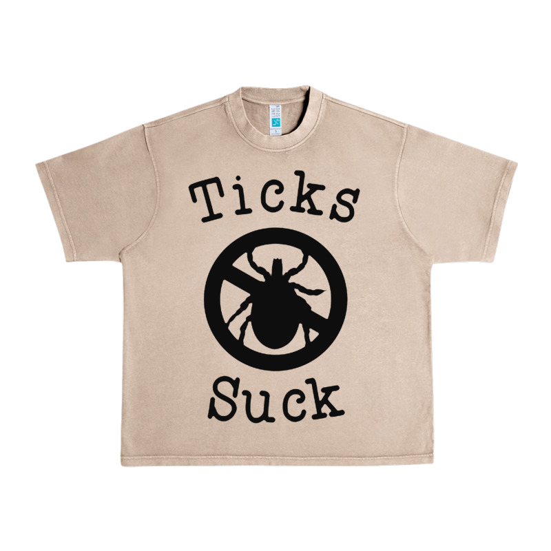 Ticks Suck Shirt Lyme Disease Gift Green Awareness Ribbon Urban Heavy Tee by DesignPulse | Teevron