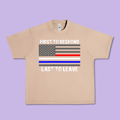 Police Fire Ems First Responder American Flag Firefighter T Shirt Urban Heavy Tee Designed By Designpulse