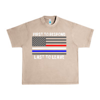French Oak police fire ems first responder american flag firefighter t shirt Urban Heavy Tee - DesignPulse