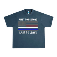 Midnight Navy police fire ems first responder american flag firefighter t shirt Urban Heavy Tee - DesignPulse