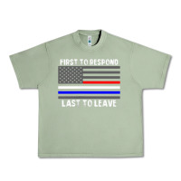 Oil Green police fire ems first responder american flag firefighter t shirt Urban Heavy Tee - DesignPulse