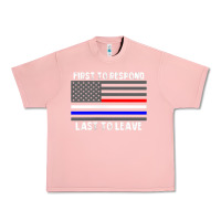 Salmon police fire ems first responder american flag firefighter t shirt Urban Heavy Tee - DesignPulse