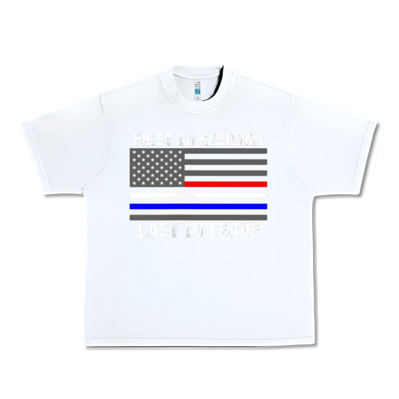 Police Fire Ems First Responder American Flag Firefighter T Shirt Urban Heavy Tee by DesignPulse | Teevron
