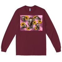 Burgundy Baby elephant sunflowers kid's bottle Long Sleeve Tee - Artiststas