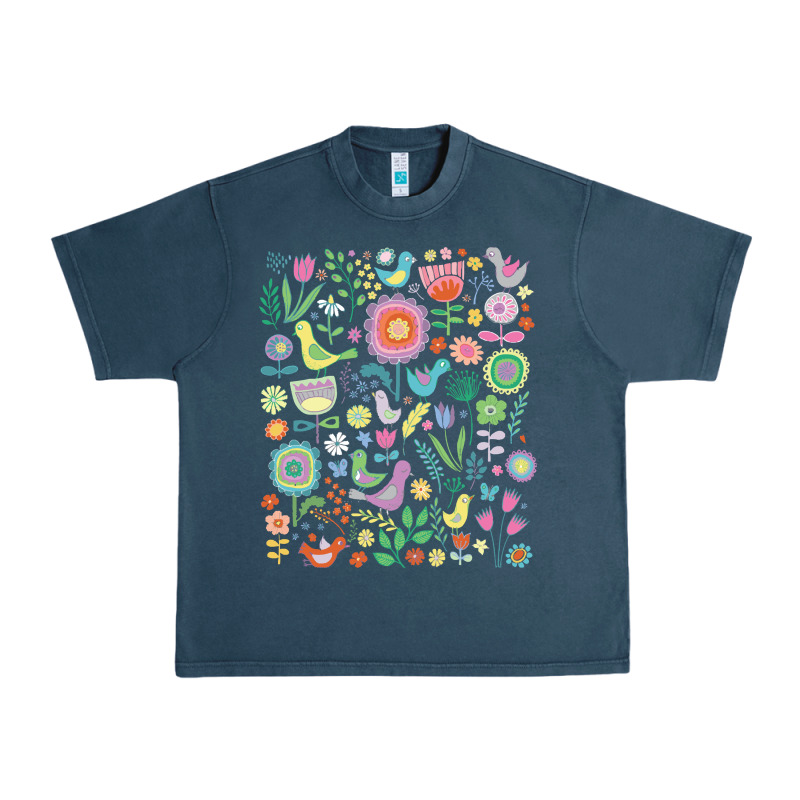 Cute Birds T  Shirt Birds And Blooms   Cute Floral Pattern By Cecca De Urban Heavy Tee by DesignPulse | Teevron