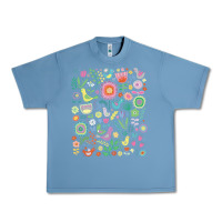 Pebble Blue cute birds t  shirt birds and blooms   cute floral pattern by cecca de Urban Heavy Tee - DesignPulse