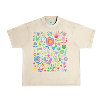 Sandshell cute birds t  shirt birds and blooms   cute floral pattern by cecca de Urban Heavy Tee - DesignPulse