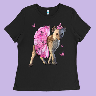 Baby Hyena With Tutu Ladies Tee Designed By Lillyallendesigns
