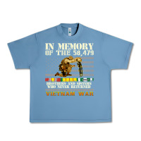 Pebble Blue Vietnam War Veterans US Memorial Day In The Memory Of 58479 38 Urban Heavy Tee - PixelWave