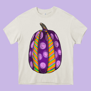 Watercolor Halloween Pumpkin Heavy Core Tee Designed By Ranaportraitstore