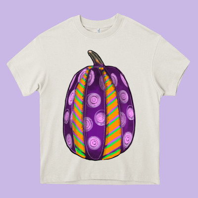 Watercolor Halloween Pumpkin Heavy Core Tee Designed By Ranaportraitstore