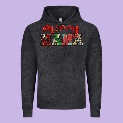 Christmas Merry Mama Vintage Hoodie Designed By Barkaloodesign