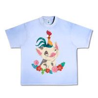 Grape Ice Moana HeiHei Rooster Pua Flowers Graphic Urban Heavy Tee - PixelWave