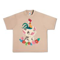 Burro Moana HeiHei Rooster Pua Flowers Graphic Urban Heavy Tee - PixelWave