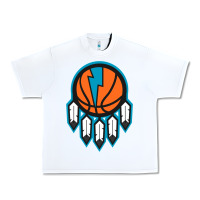 White OKC Thunder Dreamcatcher 1 Urban Heavy Tee - PixelWave
