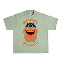 Oil Green chaos reigns keep it gritty Urban Heavy Tee - PixelWave