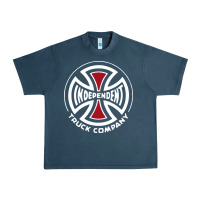 Midnight Navy independent company cross skateboard Urban Heavy Tee - PixelWave