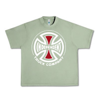 Oil Green independent company cross skateboard Urban Heavy Tee - PixelWave