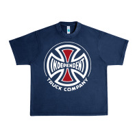 Navy independent company cross skateboard Urban Heavy Tee - PixelWave