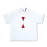 White independent company cross skateboard Urban Heavy Tee - PixelWave