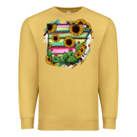 Antique Gold Arkansas Map Sunflower Cactus Serape Premium Sweatshirt - RanaPortraitStore