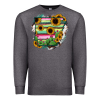 Charcoal Heather Arkansas Map Sunflower Cactus Serape Premium Sweatshirt - RanaPortraitStore