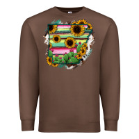 Chestnut Arkansas Map Sunflower Cactus Serape Premium Sweatshirt - RanaPortraitStore