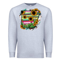Heather Grey Arkansas Map Sunflower Cactus Serape Premium Sweatshirt - RanaPortraitStore