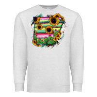 Oatmeal Heather Arkansas Map Sunflower Cactus Serape Premium Sweatshirt - RanaPortraitStore