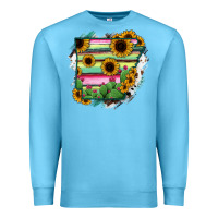 Ocean Blue Arkansas Map Sunflower Cactus Serape Premium Sweatshirt - RanaPortraitStore