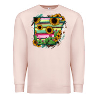 Pale Pink Arkansas Map Sunflower Cactus Serape Premium Sweatshirt - RanaPortraitStore