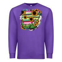 Purple Arkansas Map Sunflower Cactus Serape Premium Sweatshirt - RanaPortraitStore